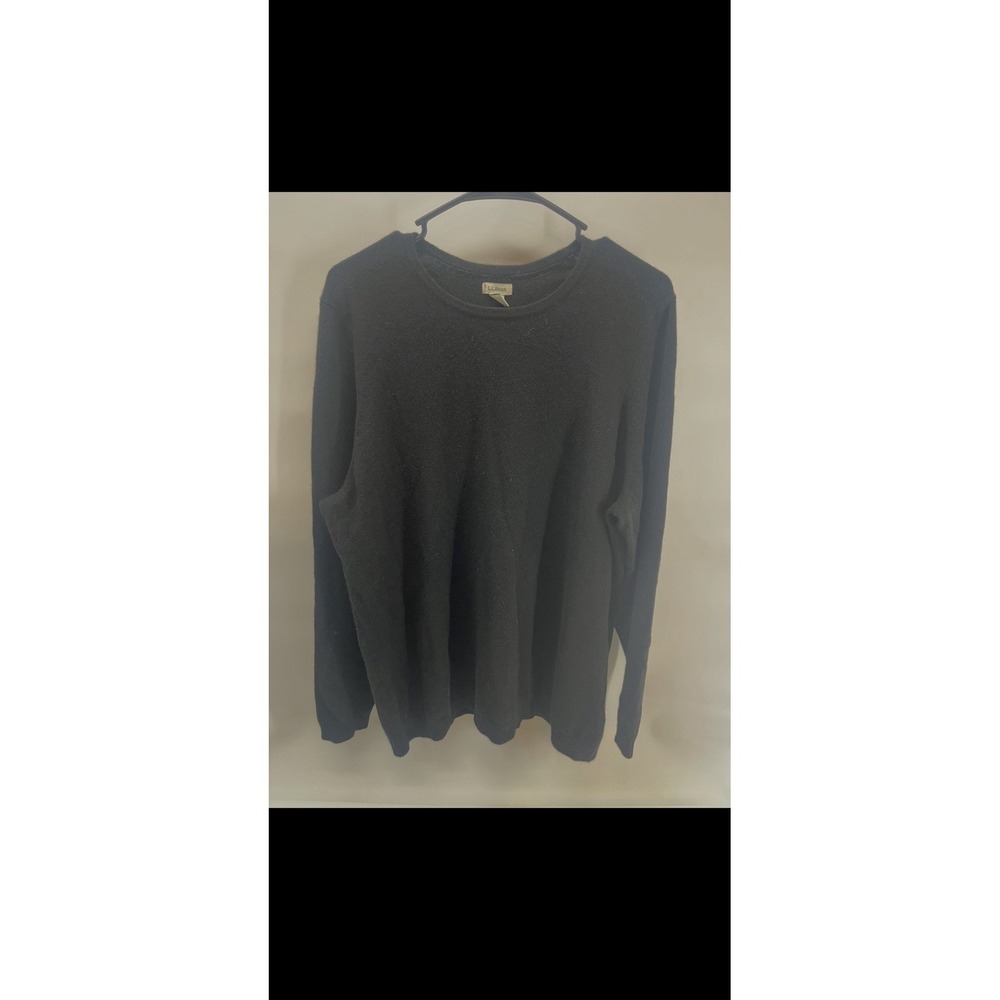 L.L.Bean Women's Classic 100% Cashmere Sweater‎ Size 2XL Black Pullover Crewneck